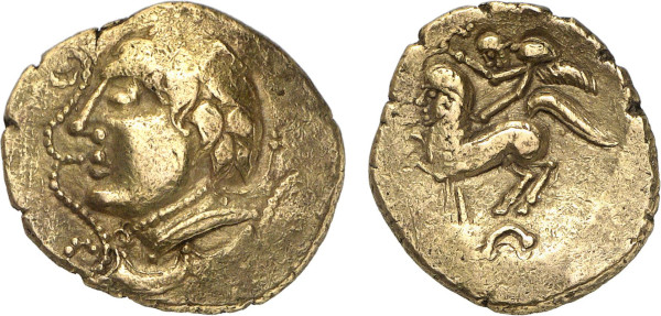 GAUL, Pictones, AV Stater (1st century BC), Poitiers area (6.63g). DT 3668. Very Fine. From a gentleman's collection