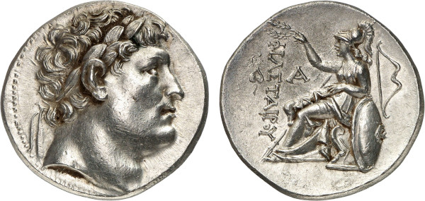 MYSIA, Attalos Circa 263-250 BC. AR Tetradrachm (16.93g). Pergamon mint. Laureate head of Philetairos right. Rev. Athena enthroned left, holding shield and spear, crowning dynastic name. Westermark Group IVa; SNG France 1612. Lightly toned. Good extremely fine