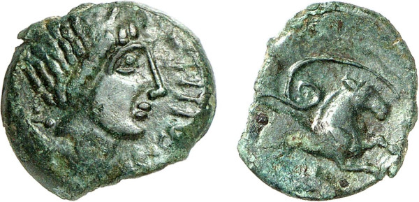 GAUL, Carnutes, Æ Bronze (1st century BC), Chartres area (3.17g). DT 2476. Very Fine. From a gentleman's collection