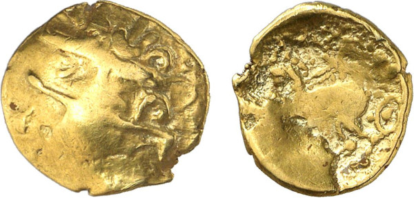 GAUL, Carnutes, AV ¼ Stater (1st century BC), Chartres area (1.94g). DT 2546. Very Fine. From a gentleman's collection