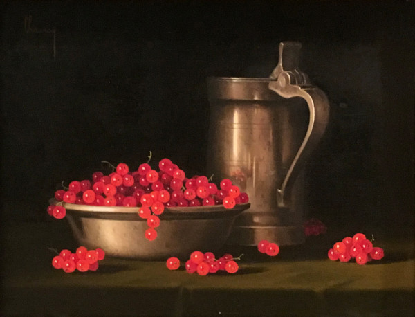 CHAURAY, JEAN-CLAUDE (1934-1996). Still life with gooseberries. Oil on canvas, signed upper left. 35 x 27 cm