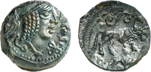 GAUL, Veliocassi, Æ Bronze (1st century BC), Rouen area (2.25g). DT 648. Extemely Fine. From a gentleman's collection