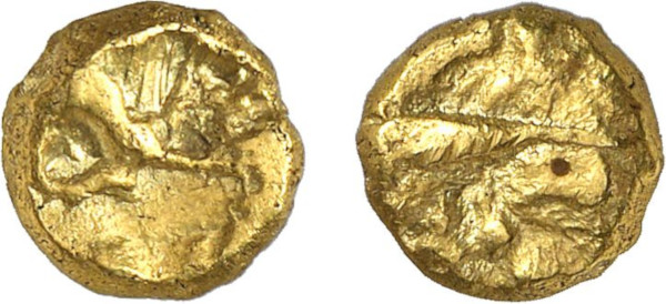 GAUL, Ambiani, AV ¼ Stater (1st century BC), Amiens area (1.88g). DT 70. Extemely Fine. From a gentleman's collection