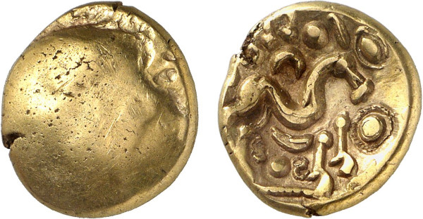 GAUL, Ambiani, AV Stater (1st century BC), Amiens area (5.78g). DT 242. Extemely Fine. From a gentleman's collection
