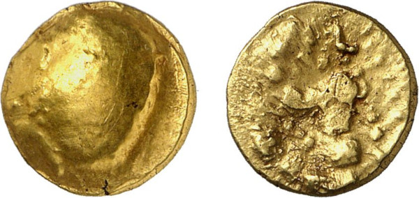 GAUL, Ambiani, AV ¼ Stater (1st century BC), Amiens area (1.99g). DT 407. Very Fine. From a gentleman's collection