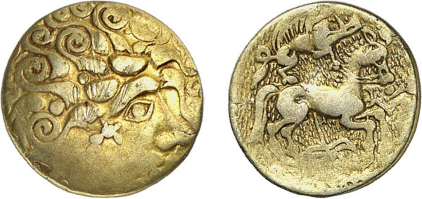 GAUL, Caleti, AV ¼ Stater (3rd - 2nd century BC), Pays de Caux area (1.31g). DT S99 B. Choice Very Fine. From a gentleman's collection