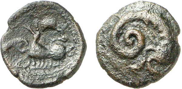 GAUL, Caleti, Æ Bronze (1st century BC), Pays de Caux area (2.14g). DT 667. Very Fine. From a gentleman's collection