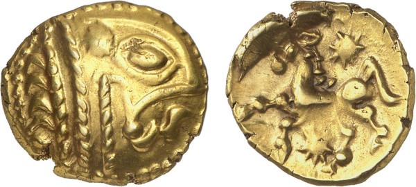 GAUL, Bellovaci, AV Stater (1st century BC), Beauvais area (6.36g). DT 265. Extemely Fine. From a gentleman's collection