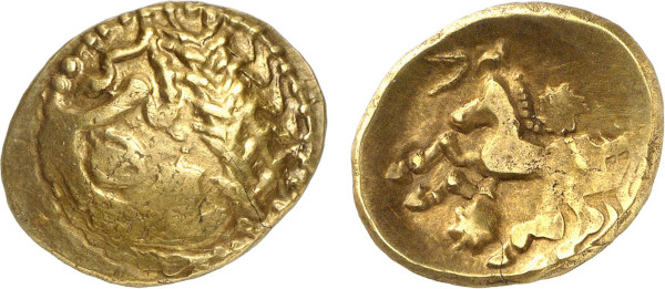 GAUL, Bellovaci, AV Stater (1st century BC), Beauvais area (6.16g). DT 265. Choice Extremely Fine. From a gentleman's collection