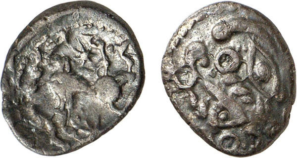 GAUL, Bellovaci, AR Drachme (1st century BC), Beauvais area (1.81g). DT 279. Very Fine. From a gentleman's collection