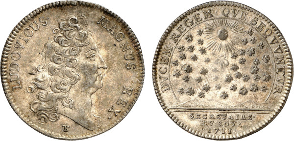 France, Louis XIV (1643-1715), Etats de Bretagne 1703 (Silver, 28 mm). Feuardent 8731. Very Fine.