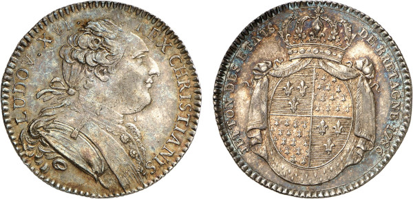 France, Louis XVI (1774-1793), Etats de Bretagne 1786 (Silver, 28 mm). Feuardent 8790. Extremely Fine.