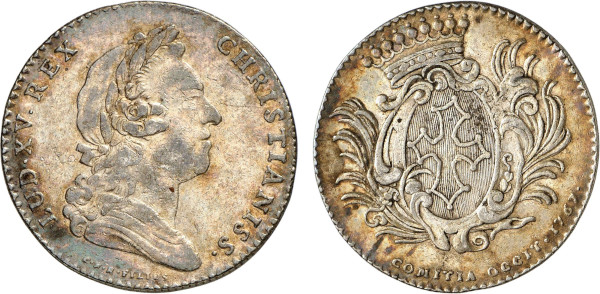 France, Louis XV (1715-1774), Languedoc 1767 (Silver, 29 mm). Feuardent 10986. Very Fine.