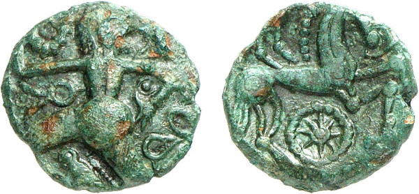 GAUL, Bellovaci, Æ Bronze (1st century BC), Beauvais area (2.34g). DT 299. Very Fine. From a gentleman's collection