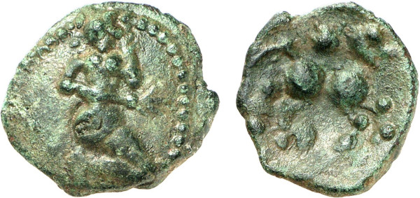 GAUL, Bellovaci, Æ Bronze (1st century BC), Beauvais area (2.43g). DT 316. Very Fine. From a gentleman's collection