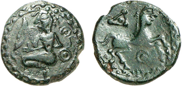 GAUL, Bellovaci, Æ Bronze (1st century BC), Beauvais area (2.32g). DT 318. Extemely Fine. From a gentleman's collection