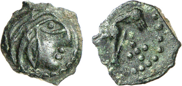 GAUL, Bellovaci, Æ Bronze (1st century), Beauvais area (2.27g). DT 697 var. Choice Extremely Fine. From a gentleman's collection