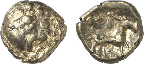 GAUL, Remi, AV ¼ Stater (2nd century BC), Reims area (1.47g). DT 182. Very Fine. From a gentleman's collection