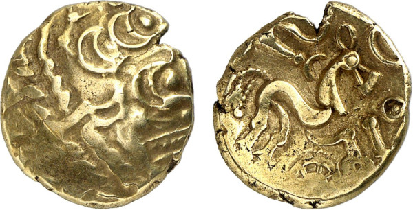 GAUL, Suessiones, AV Stater (1st century BC), Soissons area (6.00g). DT 170. Very Fine. From a gentleman's collection