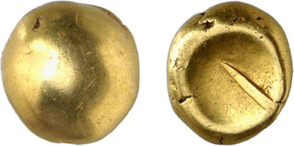 GAUL, Suessiones, AV ¼ Stater (2nd - 1st century BC), Soissons area (1.84g). DT 2542. Very Fine. From a gentleman's collection
