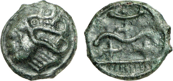 GAUL, Durocassi, Æ Bronze (1st century BC), Dreux area (3.04g). DT 2508. Very Fine. From a gentleman's collection