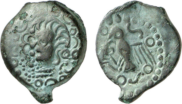 GAUL, Meldi, Æ Bronze (1st century BC), Meaux area (2.92g). DT 588. Very Fine. From a gentleman's collection
