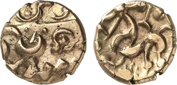BRITANNIA. Corieltavi. AV Stater (1st century BC) (5.65g). SCBC 390. Extemely Fine. From a gentleman's collection