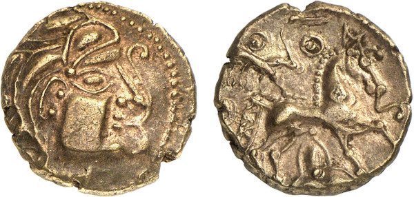 GAUL, Bituriges, AV Stater (1st century BC), Bourges area (3.10g). DT 3407. Very Fine. From a gentleman's collection