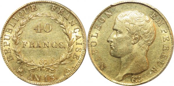France 40 Francs Or Gold Napoléon an 13 A PCGS AU55 