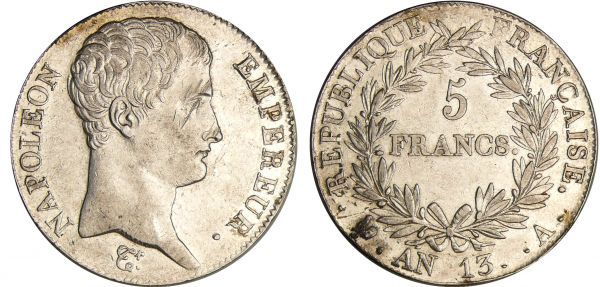 Napoléon 1er (1804-1814) - 5 francs An 13 A (Paris) (REF: Ga.580-F.303)