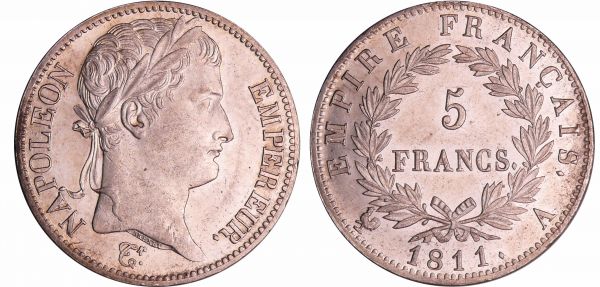 Napoléon 1er (1804-1814) - 5 francs revers empire 1811 A (Paris) (REF: Ga.584-F.307)