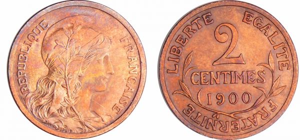 Troisième république (1871-1940) - 2 centimes Dupuis 1900 (REF: Ga.107-F.110)