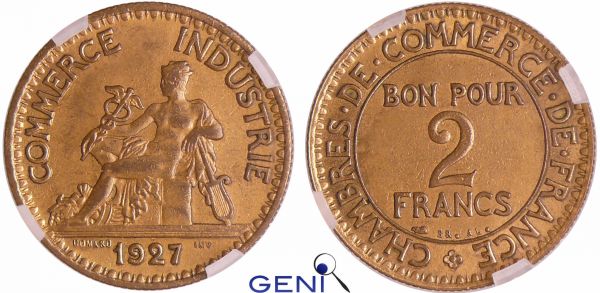 Troisième république (1871-1940) - 2 francs Chambre de commerce 1927 (REF: Ga.533-F.267)