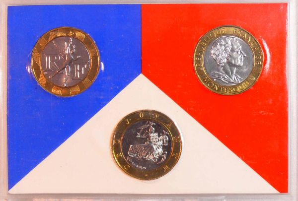 Cinquième république (1959- ) - Boitier triptyque des 3 monnaies de 10 francs 1989