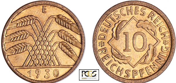 Allemagne - 10 reichpfennig 1930 E (REF: AKS.45)