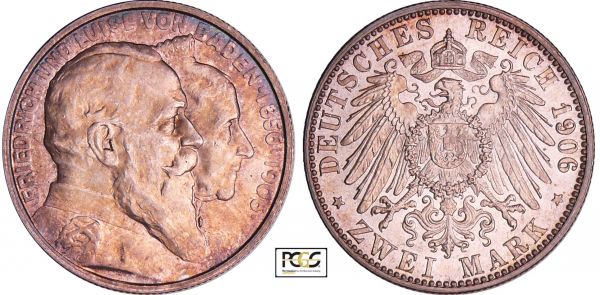 Allemagne - Baden - Fredrich I (1856-1907) - 2 mark 1906 (REF: AKS.159)