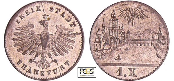 Allemagne - Frankfurt, Stadt - Kreuzer (1839/40) (REF: AKS.26)