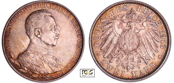 Allemagne - Preussen - Wilhelm II (1888-1916) - 2 mark 1913 A (REF: AKS.142)