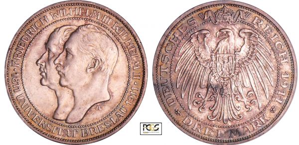 Allemagne - Preussen - Wilhelm II (1888-1916) - 3 mark 1911 A (REF: AKS.138)