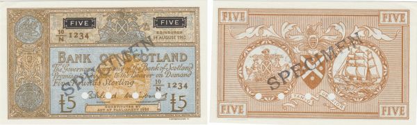 Ecosse - Bank of Scotland, 5 pounds, 14th August 1962 