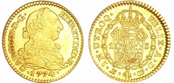Espagne - Carlos III (1759-1788) - Escudos 1774 S CF (Seville) (REF: Cal.744)