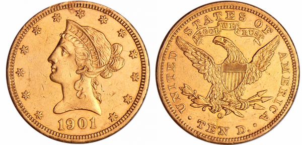 Etats-Unis - 10 dollars liberty 1901 O (Nouvelle Orléans)