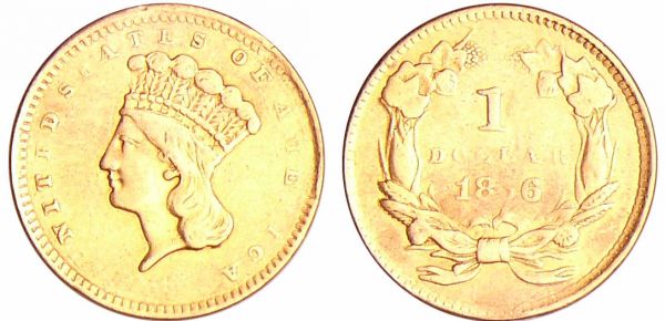 Etats-Unis - Gold dollar Indian Princess head 1856 (REF: Fr.97)