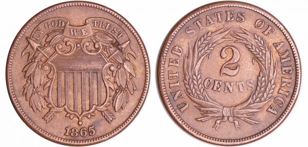 Etats-Unis - 2 cents 1865 (REF: KM#94)