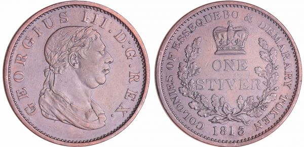 Guyana, Colonial (Essequibo & Demerary) - George III (1760-1820) - Stiver 1813 (REF: KM#10)