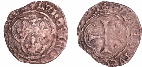 Louis XII (1498-1514) - Double tournois - Toulouse A/ (lis) LVDOVICVS:FRANCOR:REX. Deux lis accostés dans trilobe.  R/ (lis) TVRONVS:CIVIS:FRANCOR. Croix dans un quadrilobe.  Point 5ème. (REF: Dy.684-C.-L.624)