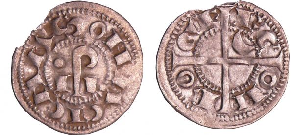 Languedoc - Vicomte de Carcassonne - Roger II - Denier Roger II (1167-1194). A/ ROGER OHE Croix coupant la légende. R/ CARASONA CI Crosse entre deux I. (REF: Bd.746 (25f)-PA.n° 3797 (pl. 84/02) - CLR.L.186 )