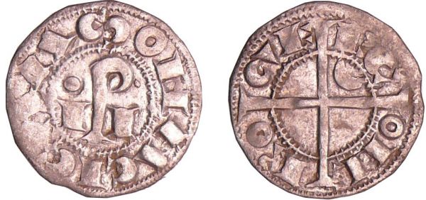 Languedoc - Vicomte de Carcassonne - Roger II - Obole Roger II (1167-1194). A/ ROGER OHE Croix coupant la légende. R/ CARASONA CI Crosse entre deux I. (REF: Bd.manque-PA.n° 3798 (pl. 84/03))