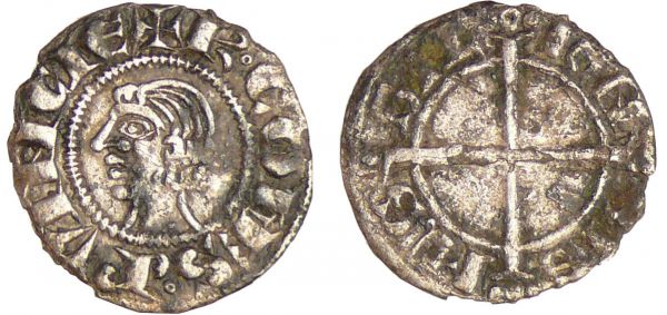 Provence - Charles 1er d'Anjou - Denier (Marseille) Charles 1er (1245-1285). A/ + R COMES PVINCIE Tête nue à gauche. R/ MAS-SIL-LIE-NSIS Croix pattée coupant la légende. (REF: Bd.814 (5f))