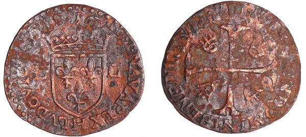 Louis XIII (1610-1643) - Douzain des huguenots - 1628 H (La Rochelle) (REF: L4L.30-Ga.19a)